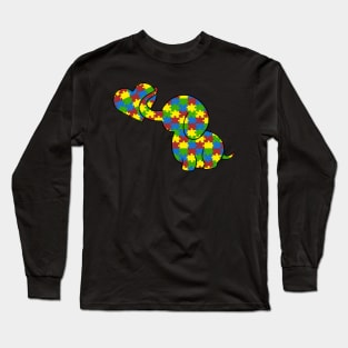 Elephant Autism Awareness T Shirt Long Sleeve T-Shirt